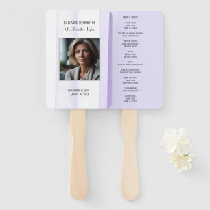 Purple In Loving Memory Elegant Funeral Memorial Hand Fan