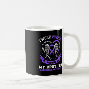 Purple In Memory of Brother Drug Overdose Awarenes Coffee Mug