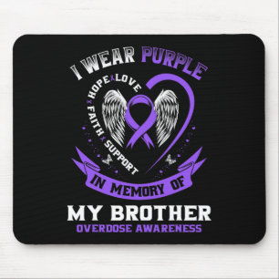 Purple In Memory of Brother Drug Overdose Awarenes Mouse Mat