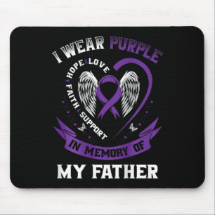 Purple In Memory Of Father Dad Pancreatic Cancer B Mouse Mat