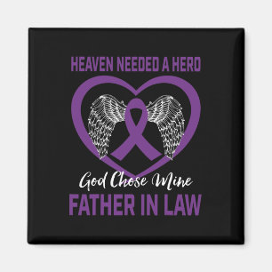 Purple In Memory Of Father In Law Pancreatic Cance Magnet