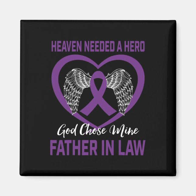 Purple In Memory Of Father In Law Pancreatic Cance Magnet (Front)