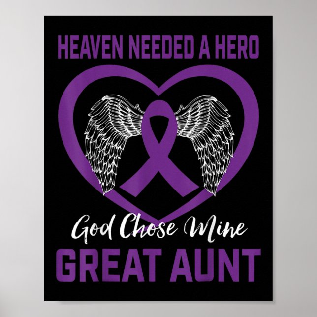 Purple In Memory Of Great Aunt Pancreatic Cancer A Poster (Front)