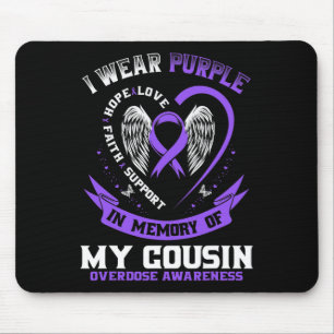 Purple In Memory Of My Cousin Drug Overdose Awaren Mouse Mat