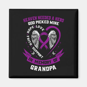 Purple In Memory of my Grandpa Pancreatic Cancer A Magnet