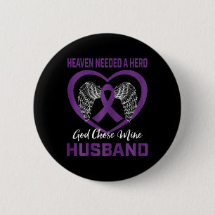 Purple In Memory Of My Husbynd Pancreatic Cancer A 6 Cm Round Badge