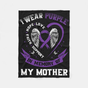 Purple In Memory Of My Mom Mother Epilepsy Awarene Fleece Blanket
