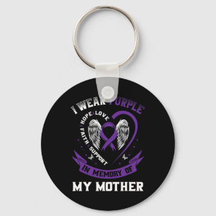 Purple In Memory Of My Mom Mother Epilepsy Awarene Key Ring