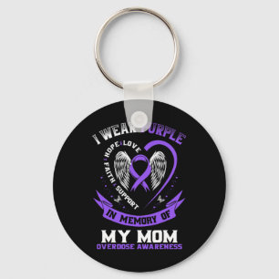 Purple In Memory of my Mum Drug Overdose Awareness Key Ring