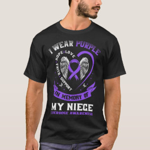 Purple In Memory Of My Niece Drug Overdose Awarene T-Shirt