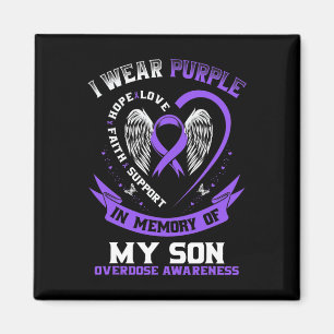 Purple In Memory Of My Son Drug Overdose Awareness Magnet