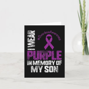 Purple In Memory Of My Son Overdose Awareness Mont Card