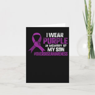 Purple In Memory Of My Son Overdose Awareness Ribb Card