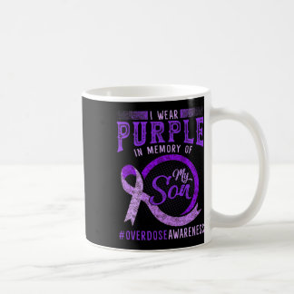 Purple In Memory Of My Son Overdose Awareness Ribb Coffee Mug