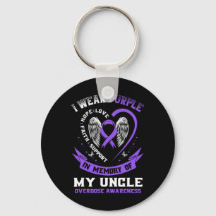 Purple In Memory Of My Uncle Drug Overdose Awarene Key Ring
