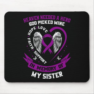 Purple In Memory of Sister Pancreatic Cancer Aware Mouse Mat