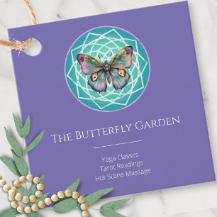 Purple Indigo Butterfly Mystical Mandala Turquoise Favour Tags