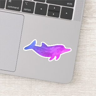 Purple Indigo Watercolor Dolphin