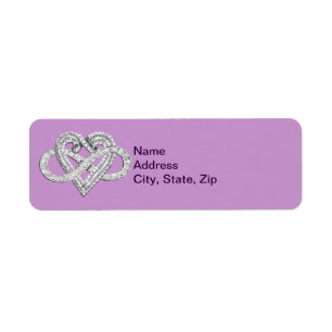 Purple Infinity Heart Address Labels