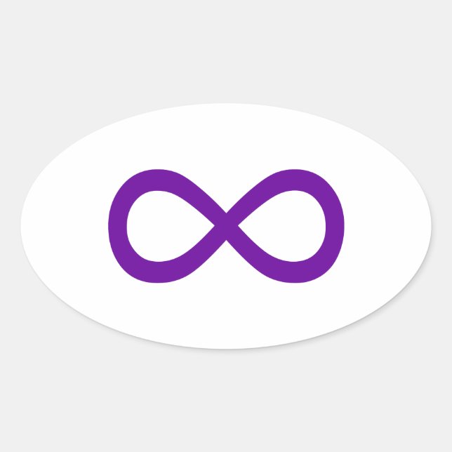 Purple Infinity Symbol Oval Sticker (Front)