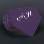Purple Initial Groomsmen Monogram Monogrammed  Tie<br><div class="desc">Elegant purple monogram tie. Modern,  trendy,  groomsmen,  initials tie. Perfect for wedding,  birthday,  Father's day. Personalise it with your initial.</div>