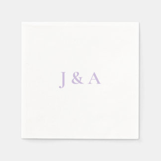 Purple Initials Wedding Napkin