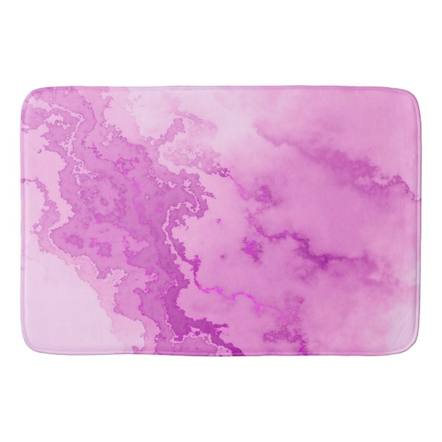 Purple Ink Spilled Photo Bath Mat (Front)