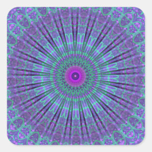 Purple Inspire mandala kaleidoscope Square Sticker