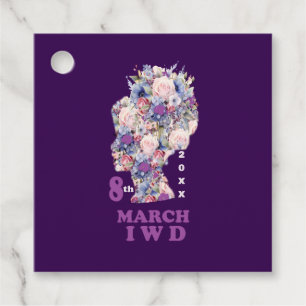 Purple international women's day 2025 favour tags