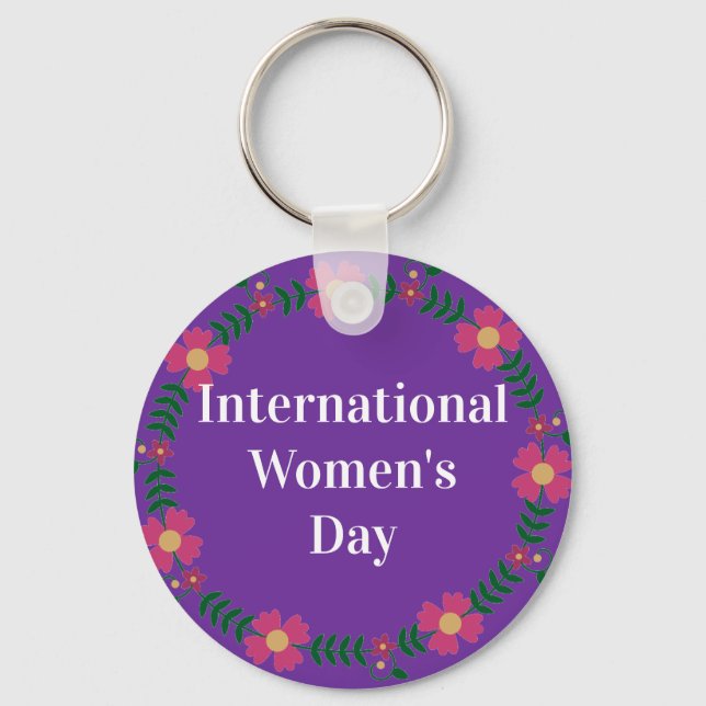 Purple International Womens Day  Key Ring (Front)