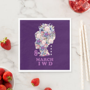 Purple international women's day party napkin