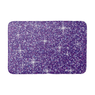 Purple iridescent glitter bath mat