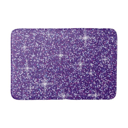 Purple iridescent glitter bath mat Zazzle.co.uk