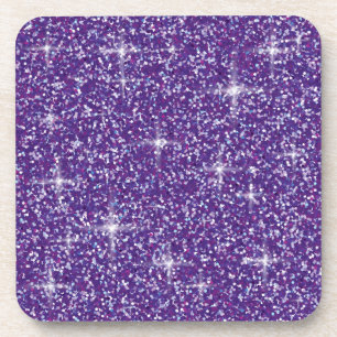 Purple iridescent glitter coaster