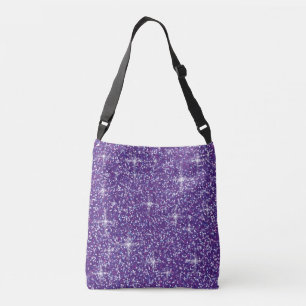 Purple iridescent glitter crossbody bag