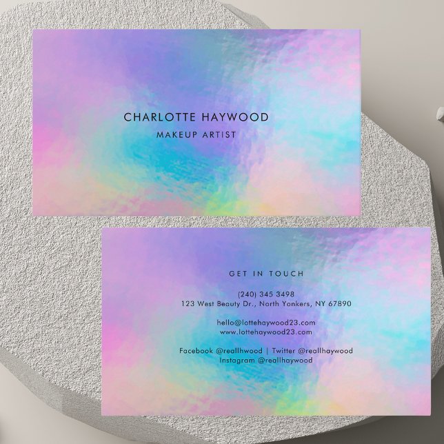 Purple Iridescent Modern Business Card (Purple Iridescent Modern Business Card)
