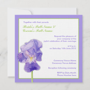 Purple Iris 2 Wedding Invitation
