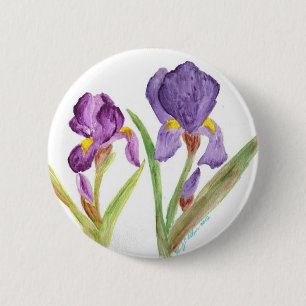 Purple Iris 6 Cm Round Badge