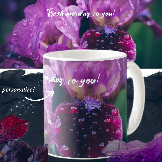 Purple iris after rain coffee mug (Creator Uploaded)