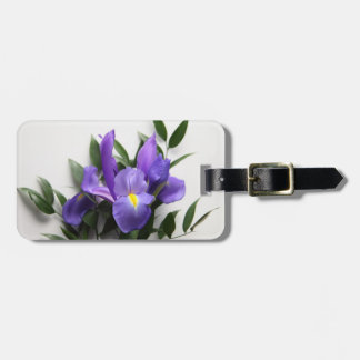 Purple iris arrangement luggage tag