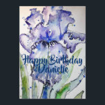 Purple Iris Art Watercolour Birthday Invitation<br><div class="desc">Purple Iris Art Watercolour Birthday Invitation. Designed from my original watercolour painting.</div>