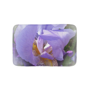 purple iris bath mat