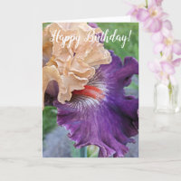 Purple Iris Bloom Floral Birthday