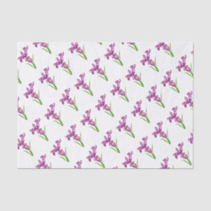 Purple Iris Botanical Floral Art Tissue Paper
