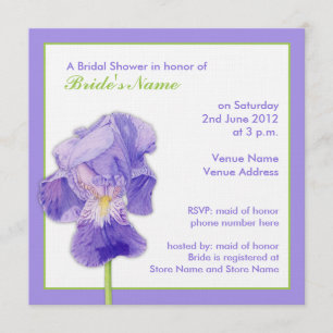 Purple Iris Bridal Shower Invitation