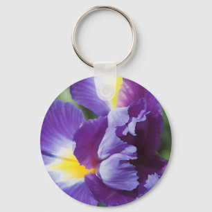 purple iris close up key ring