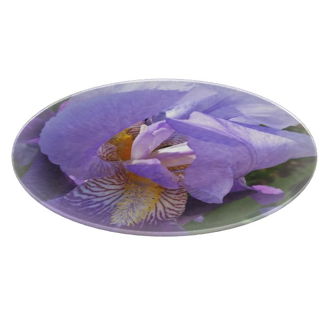 purple iris cutting board (Corner)