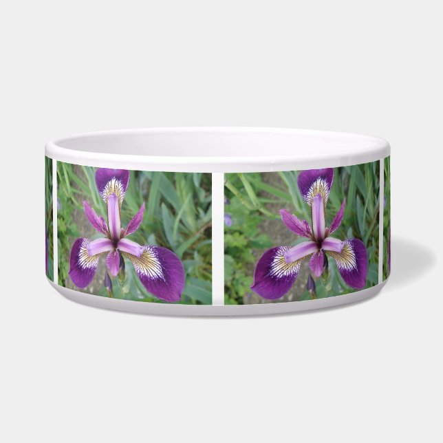 Purple Iris Dog Bowl (Front)