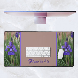 Purple Iris Floral Botanical Photographic Desk Mat