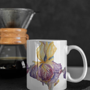Purple iris floral coffee mug